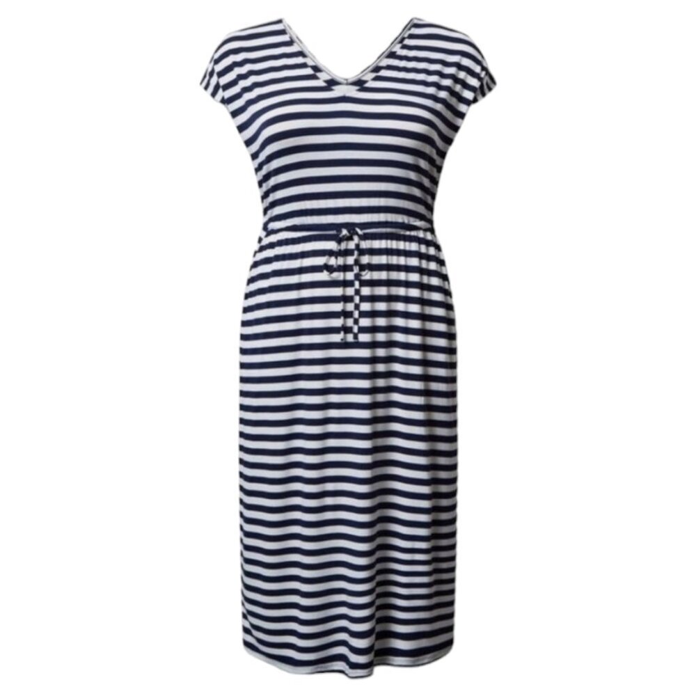 Torrid - Midi Super Soft Dolman Sleeve Dress - Size 3 - Blue & White Striped